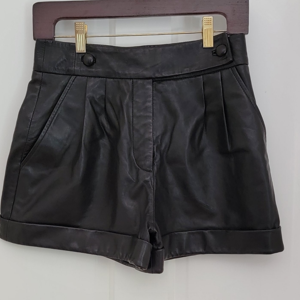 Sezane William leather shorts, 34
